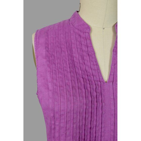 J. JILL 100% LINEN PURPLE SLEEVELESS MAXI DRESS - Picture 3 of 7